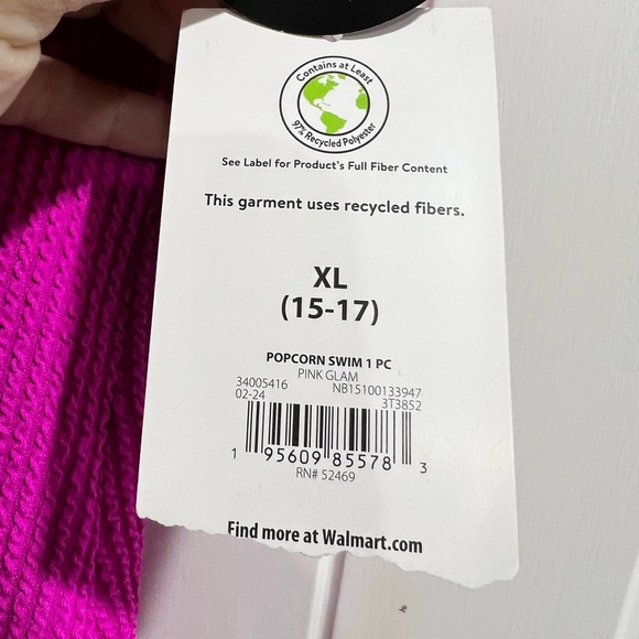 New NWT women’s pink one piece swim suit bathing suit XL NOBO 15-17 - Picture 5 of 10